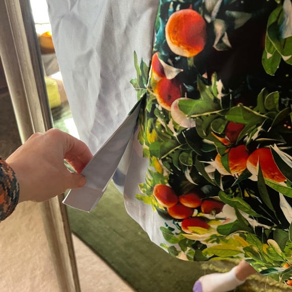 Anthropologie Maeve Midi Dress 4p Orange Bough Sheath Stretch Blue High Neck - Picture 12 of 14